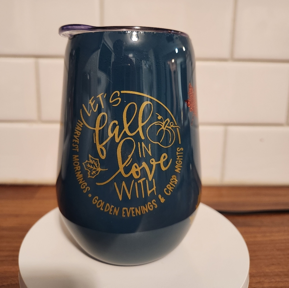 Custom order: Fall wine glass tumbler